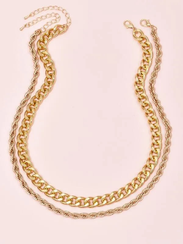 2pcs Simple Chain Necklace for Women