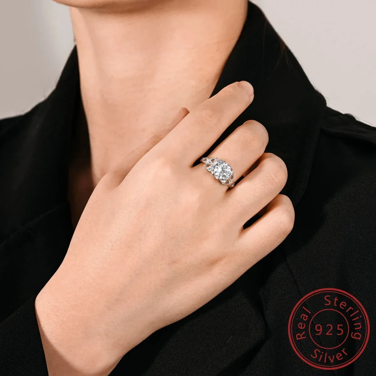 925 Sterling Silver Carousel Love Ring Colourful Zircon Design For Women