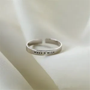 925 Sterling Silver Make A WISH Adjustable Rings For Women Wedding Luxury Quality Jewelry Wholesale Free Shipping