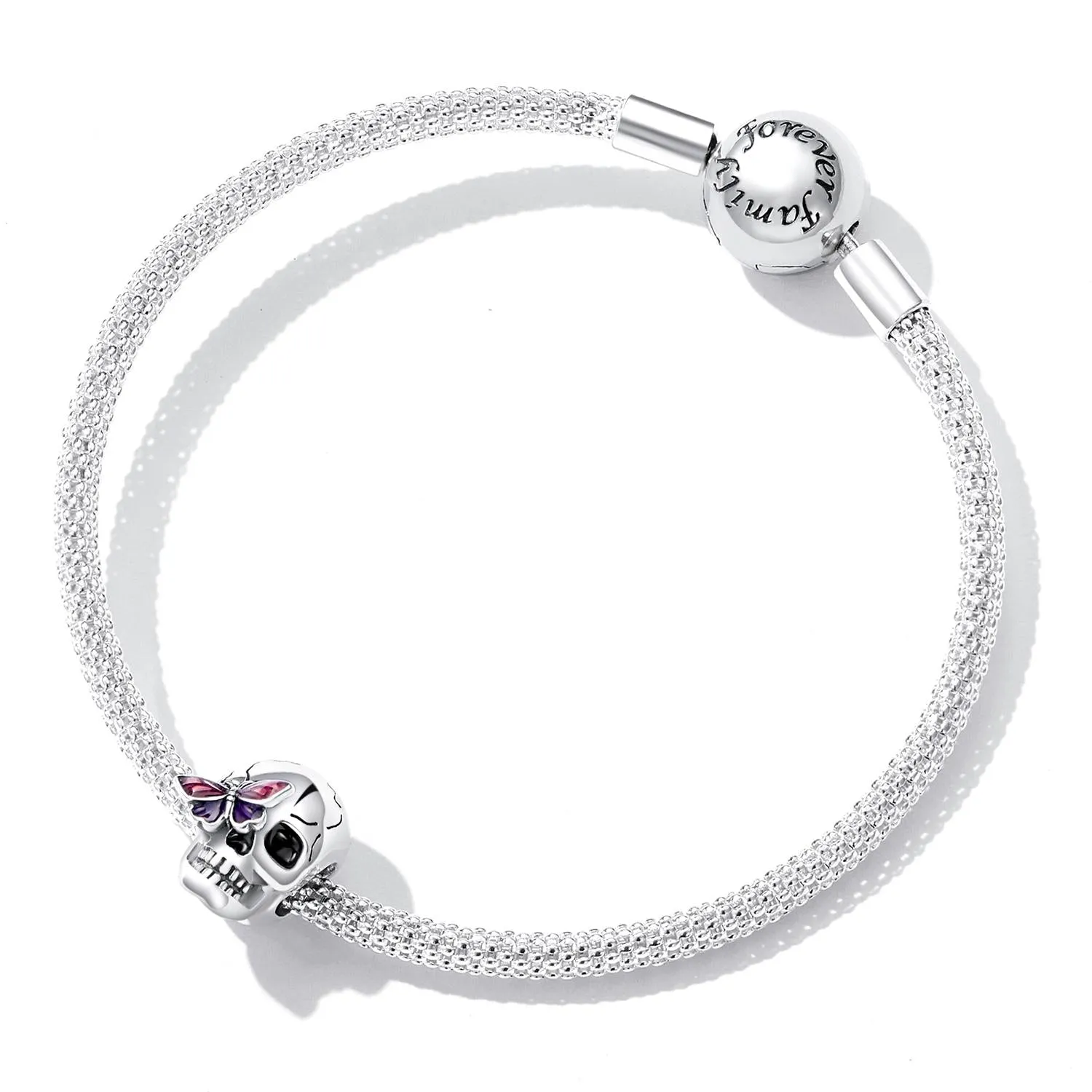 925 Sterling Silver Retro Skull Beads For Diy Bracelets & Necklaces