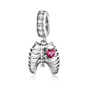 925 Sterling Silver Rib Pendant For Diy Bracelets