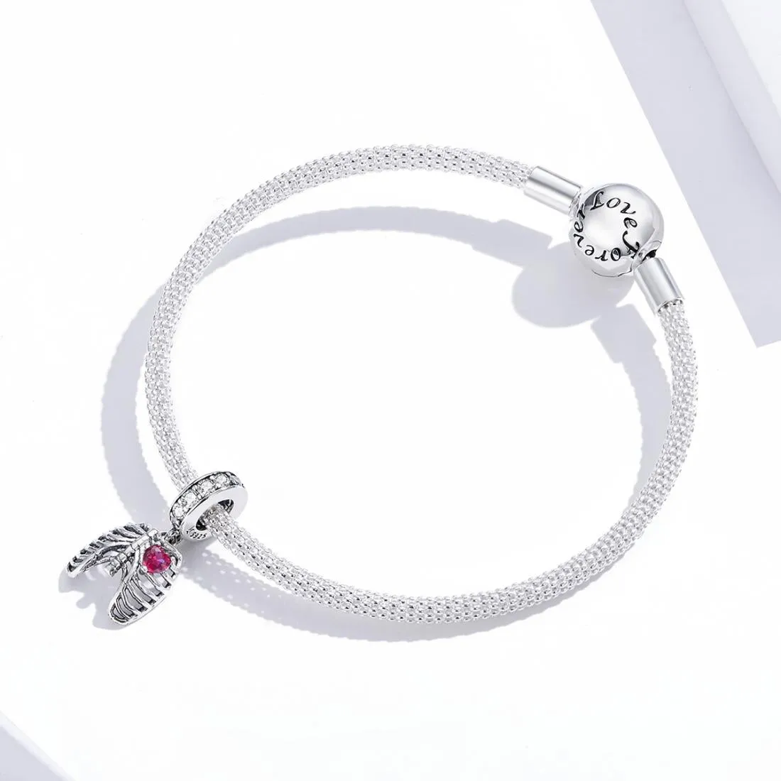 925 Sterling Silver Rib Pendant For Diy Bracelets
