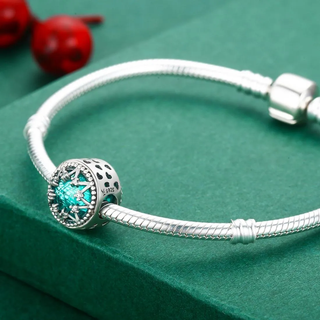 925 Sterling Silver Romantic Snowflake Beads For Diy Bracelets & Necklaces