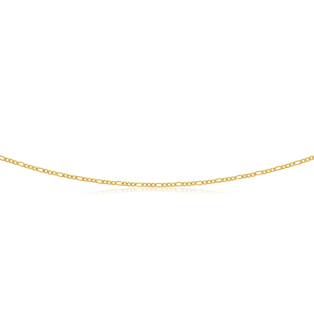 9ct Yellow Gold Silver Filled 45cm Figaro Chain 40 Gauge