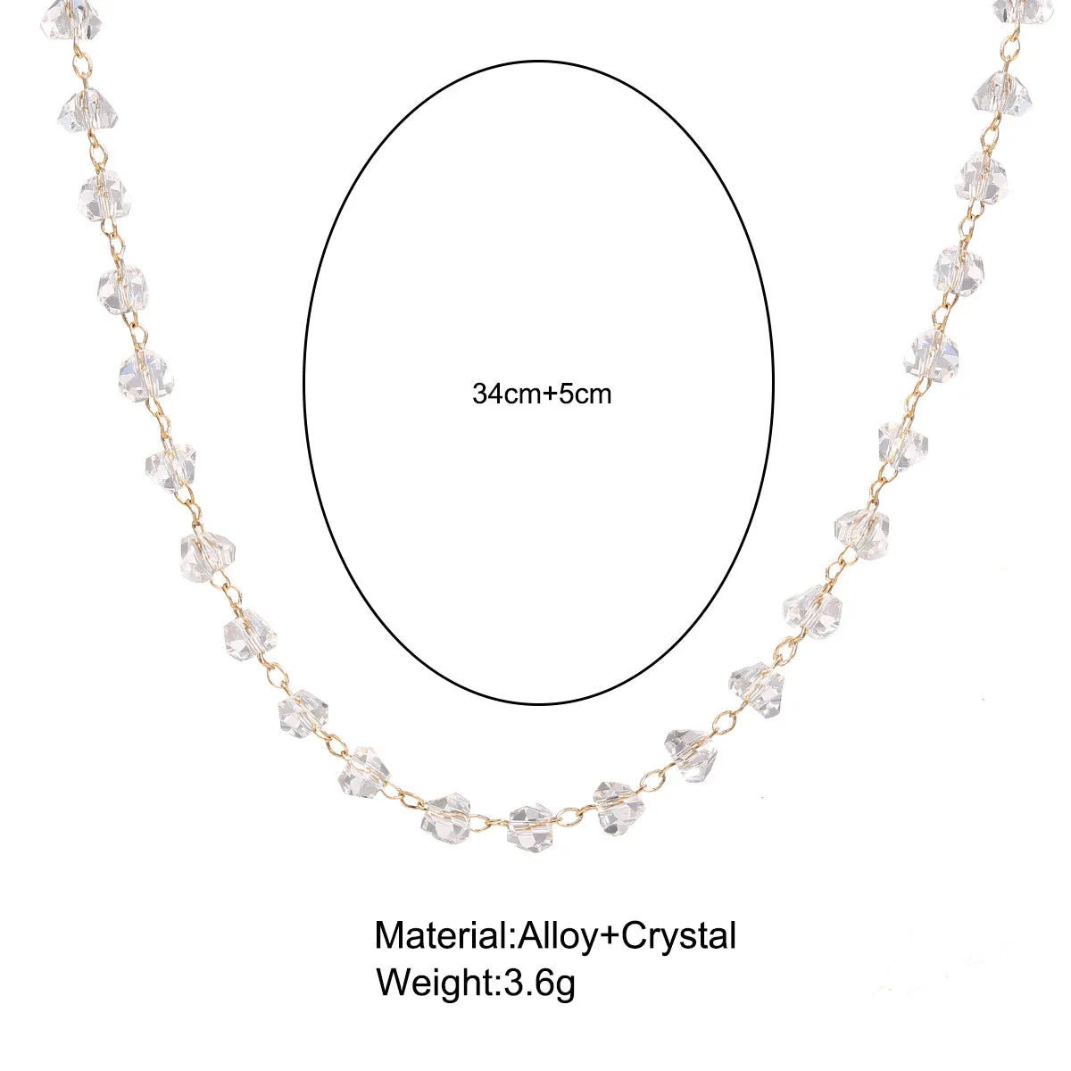 Creative Retro Simple Crystal Choker Short Necklace Women