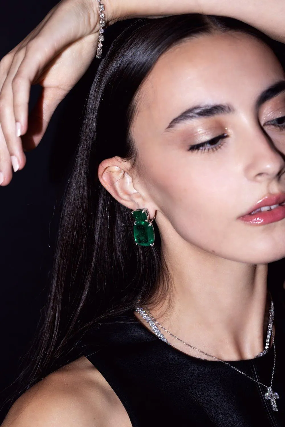Emerald Mismatch Earrings