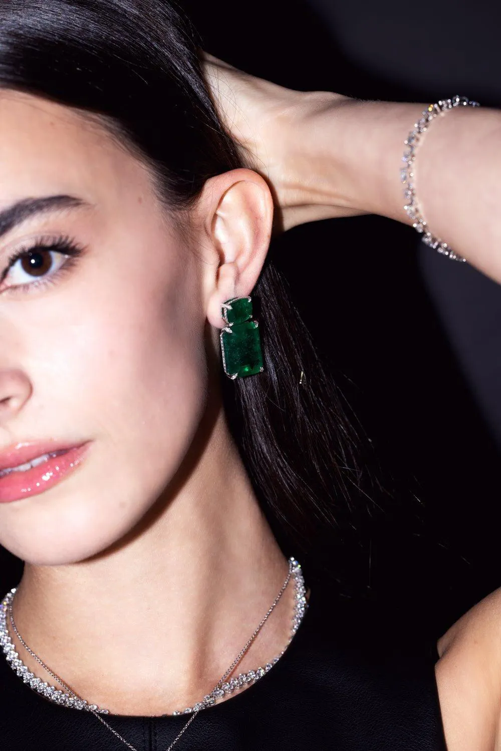 Emerald Mismatch Earrings