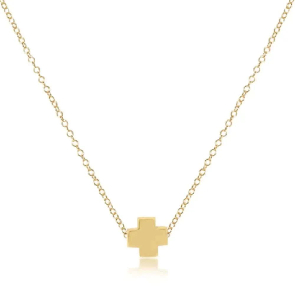 ENewton 16 Gold Signature Cross Necklace