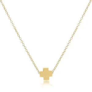ENewton 16 Gold Signature Cross Necklace