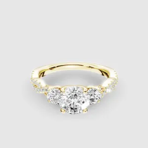 Forever Entwined Three Stone Solitaire Ring-Round