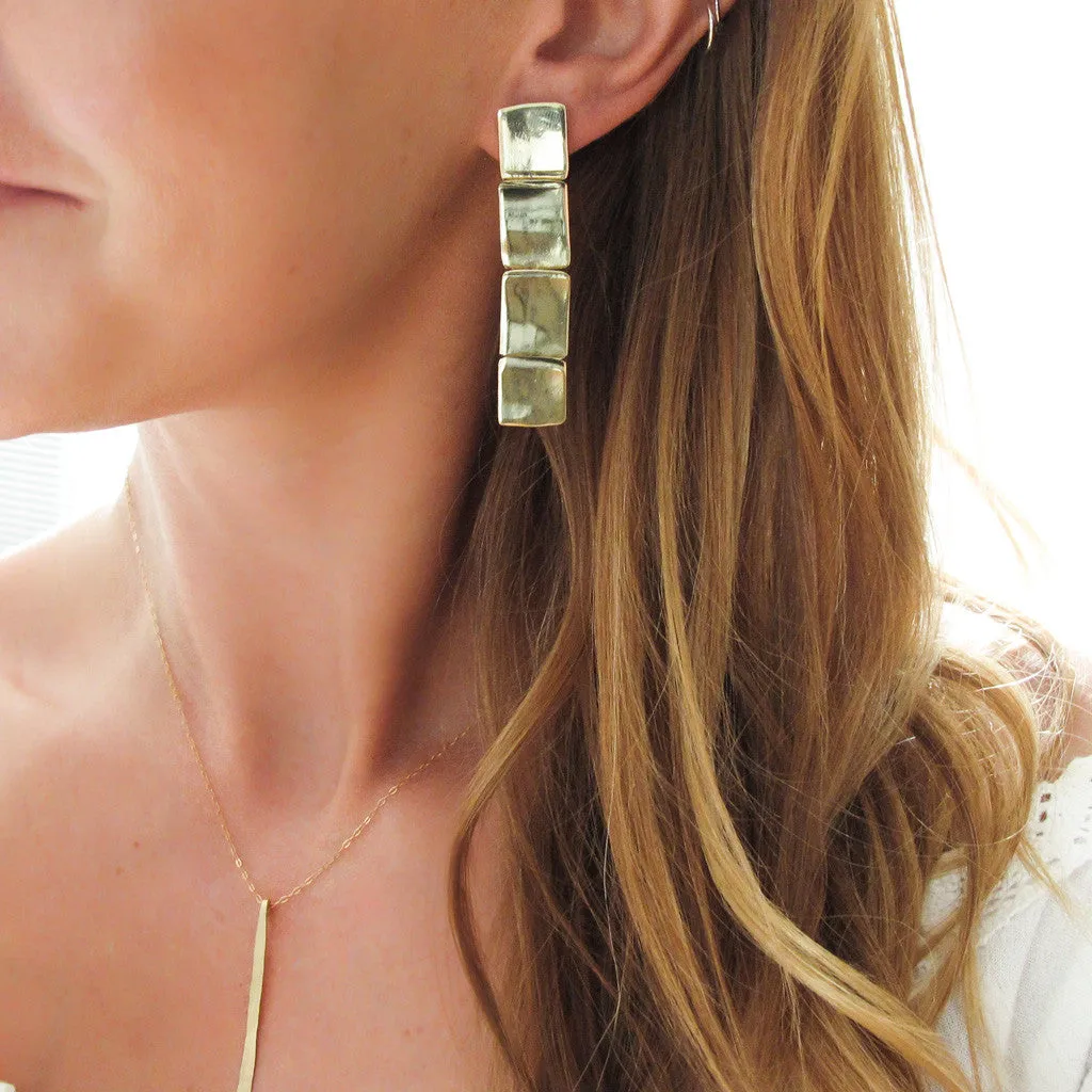 Four Square Post Earrings