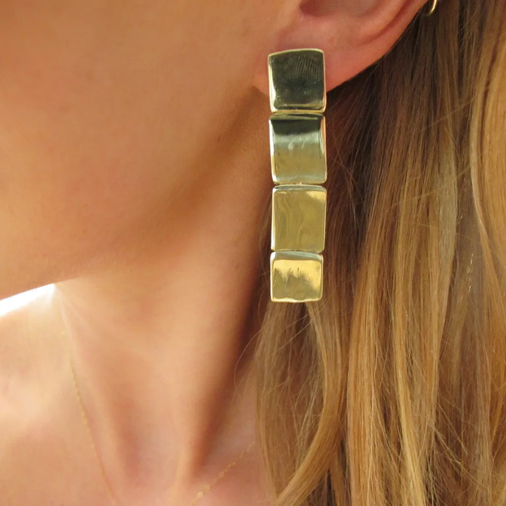 Four Square Post Earrings