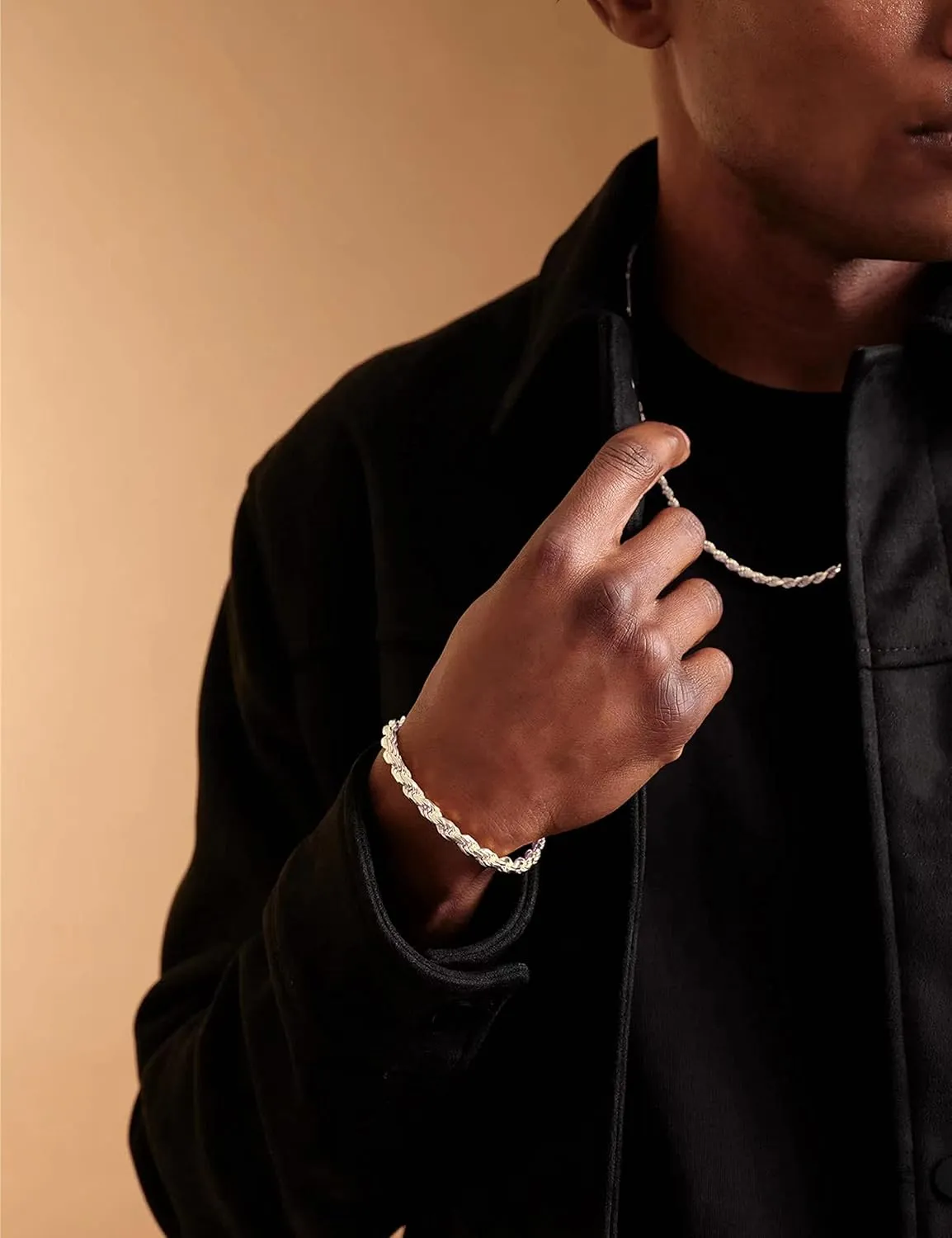 nometo 925 Sterling Silver Rope Chain Bracelet Box Chain Bracelet 2mm3mm5mm Gold/Silver Bracelet for Men Women Silver Bracelet 6.5-9 Inches