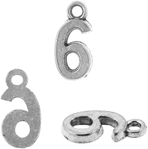 Number Charms for Necklaces, Bracelets, Pendants, Jewelry Making, 0-9 Metal Craft Numbers, 9 Sets 90 PCs, by Mandala Crafts