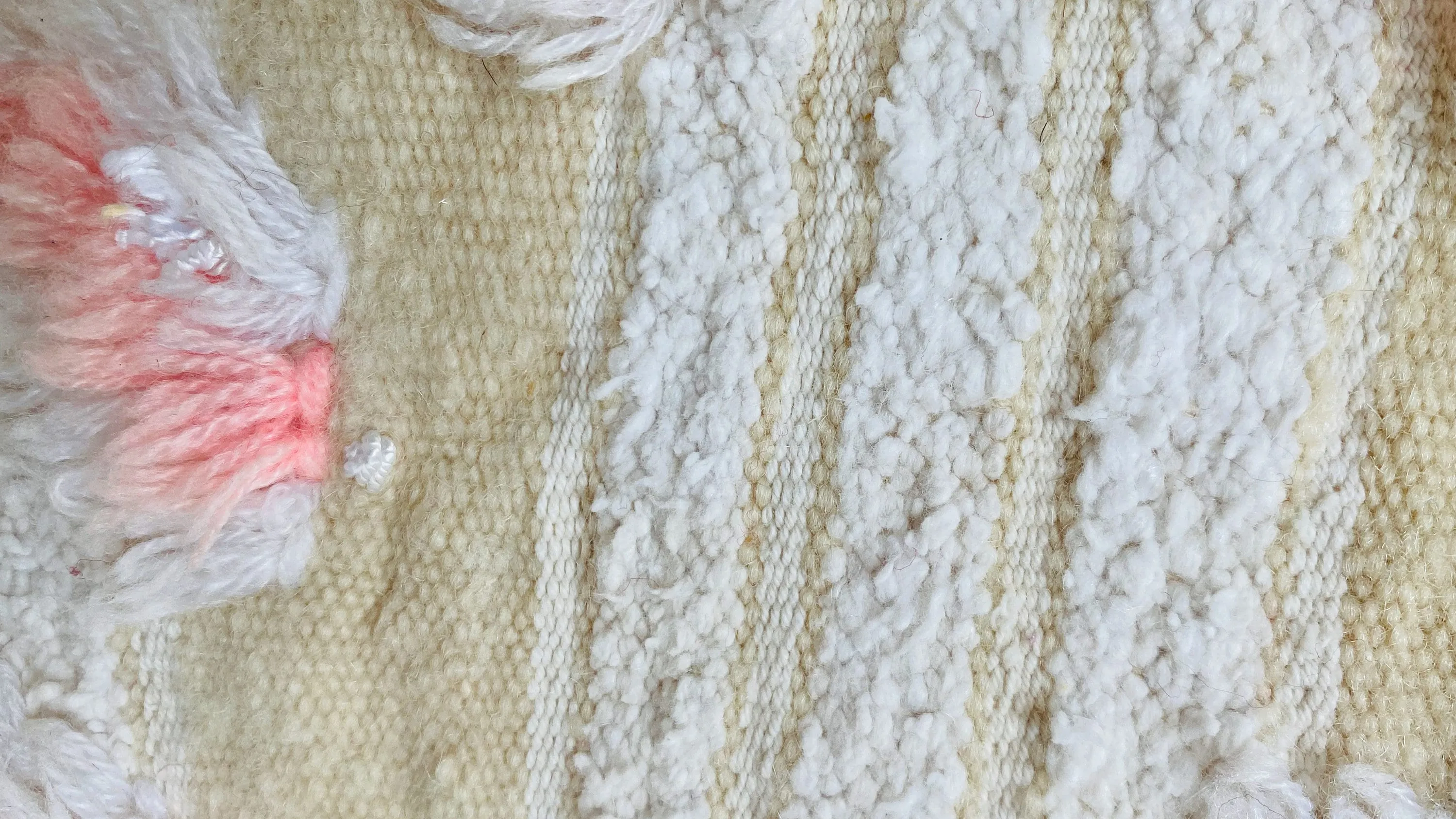 Vintage Moroccan Pillow. Wedding Blanket. Handira. Wool and Cotton.