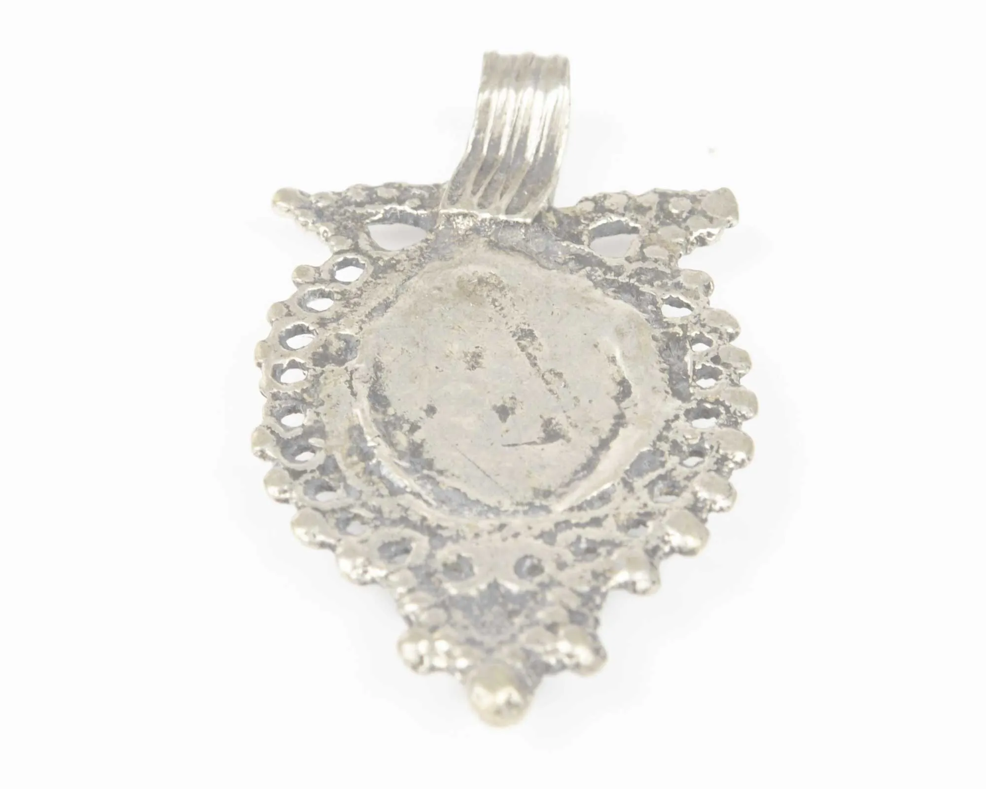Vintage Pendants-Tribal Gypsy Pendant-Antique Silver-Lapis No. 5-Quantity 1