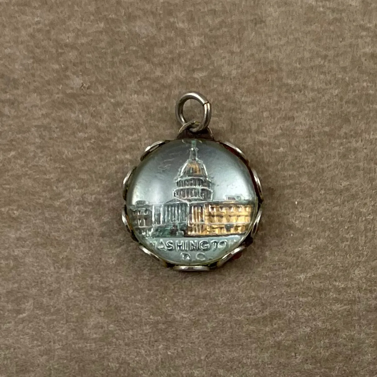 Washington DC Bubble Charm Silver