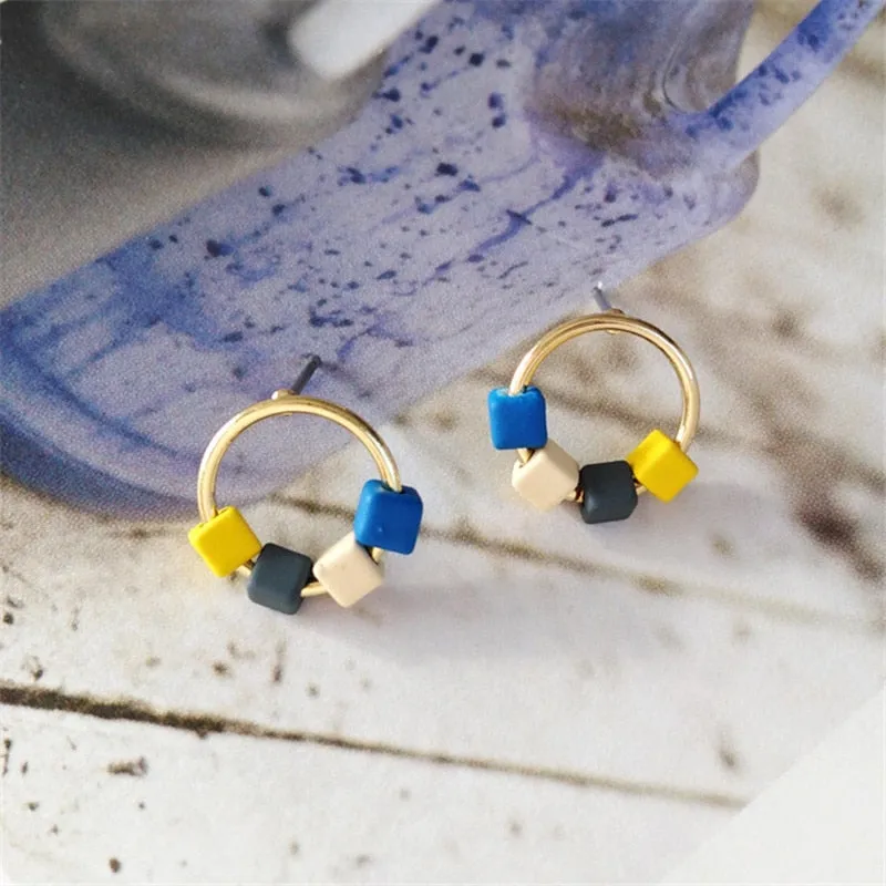 Wood Geometric Earrings