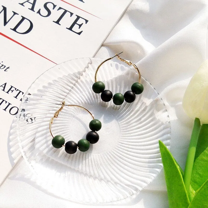 Wood Geometric Earrings