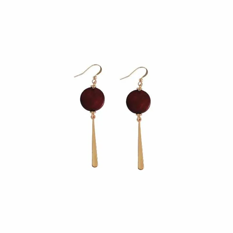 Wood Geometric Earrings